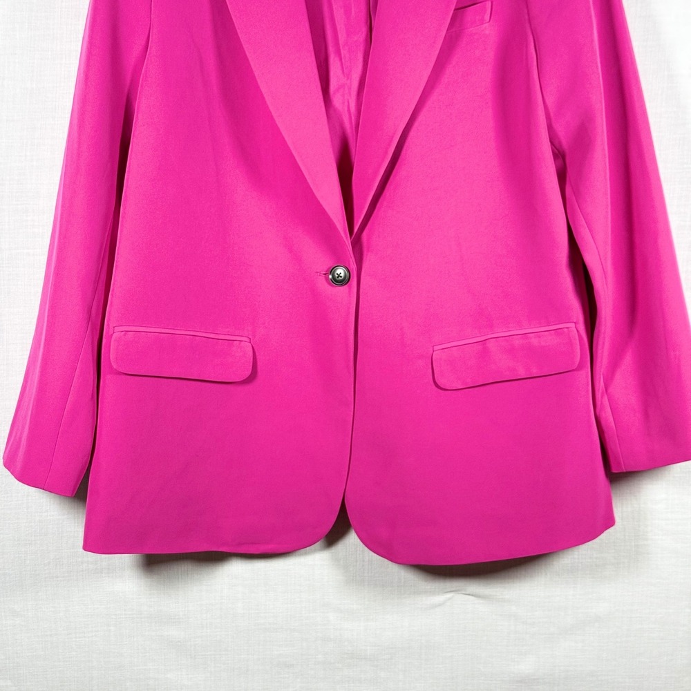 Vince Camuto Women's XL Hot Pink Fuchsia Single Button Blazer Stretch NWT - Picture 5 of 11